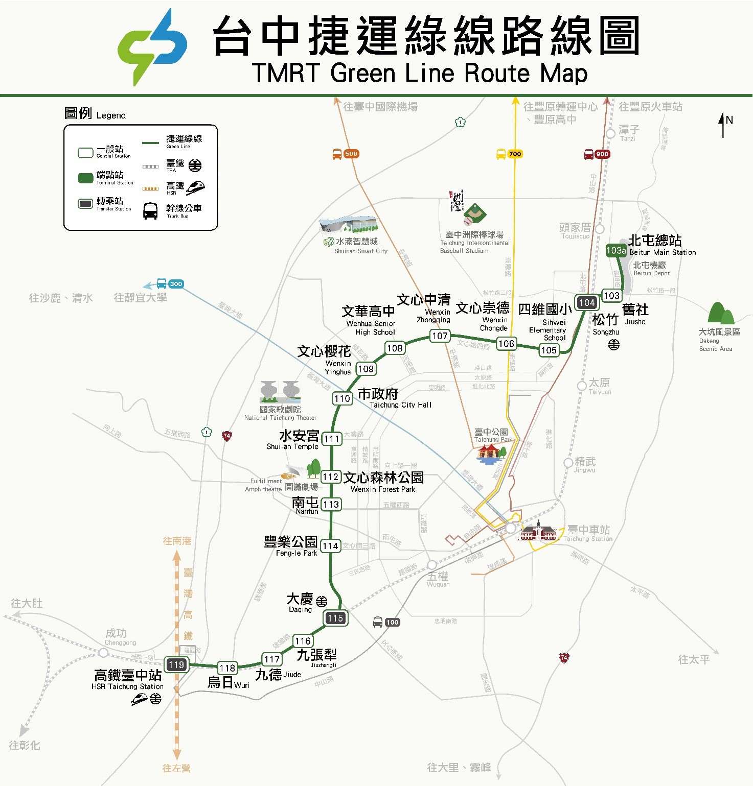 台中捷運綠線路線圖